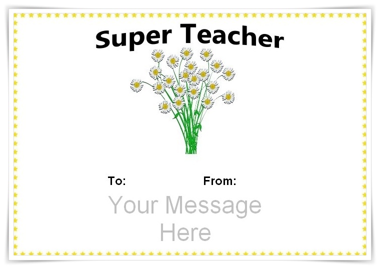 Teacher's Appreciation notecard