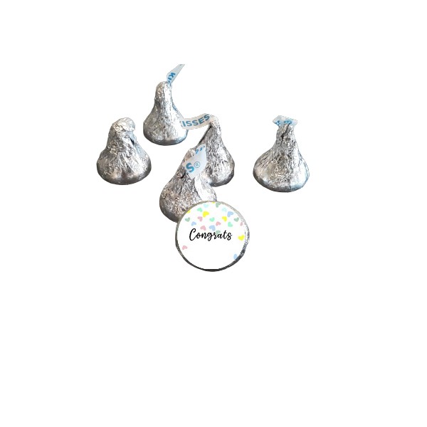 Congratulations Hershey Kisses Bulk Bag Favors - Colorful Hearts Congratulations Hershey Kisses Bulk Bag Favors - Colorful Hearts