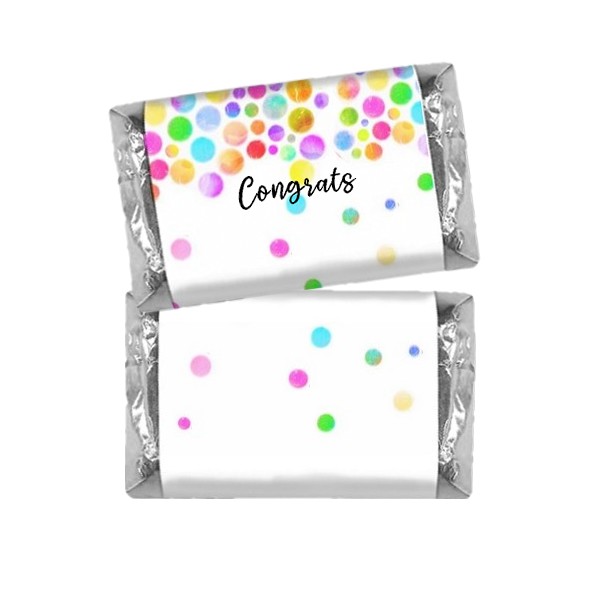 Hershey Miniatures Congrats Bulk Bag Favors - Colorful Dots Hershey Miniatures Congrats Bulk Bag Favors - Colorful Dots