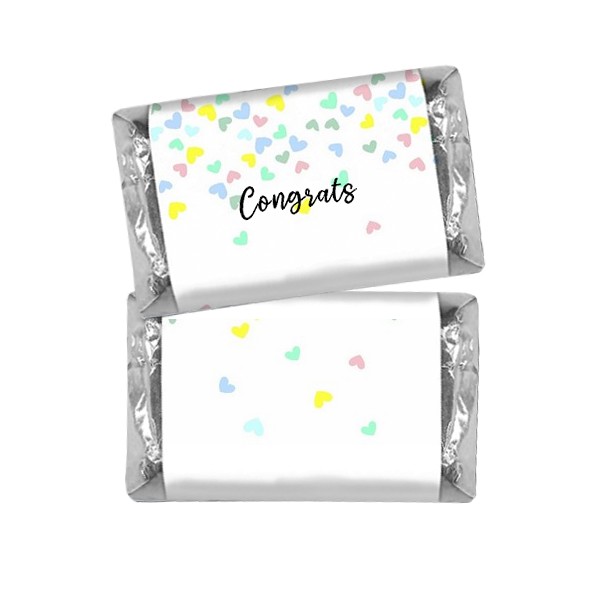 Hershey Miniatures Congrats Bulk Bag Favors - Colorful Hearts Hershey Miniatures Congrats Bulk Bag Favors - Colorful Hearts