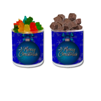 Holographic Christmas Gift Jar - Blue Bauble
