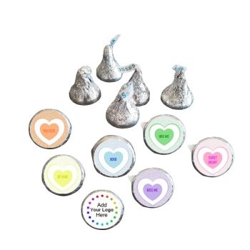 Personalized Valentine's Day Hershey Kisses Bulk Bag Favors - Conversation Hearts
