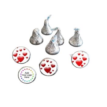 Personalized Valentine's Day Hershey Kisses Bulk Bag Favors - Flowing Hearts