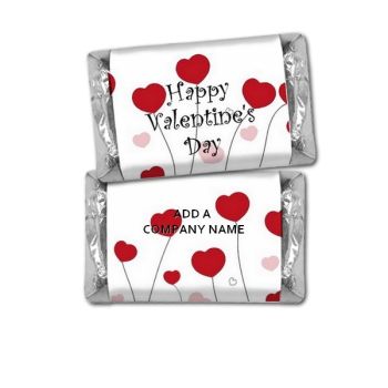 Personalized Valentine's Day Hershey Miniatures Bulk Bag Favors - Flower Hearts
