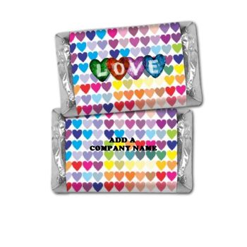 Personalized Valentine's Day Hershey Miniatures Bulk Bag Favors - Love and Hearts