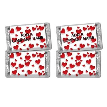 Personalized Valentine's Day Hershey Miniatures Bulk Bag Favors - Red Hearts