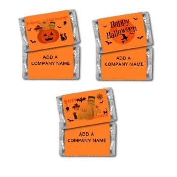 Personalized Halloween Hershey Miniatures Bulk Bag Favors - Orange
