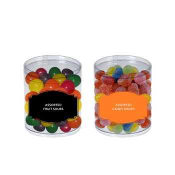 Gift Jar Duo - Assorted Fruit Sours & Candy Drops