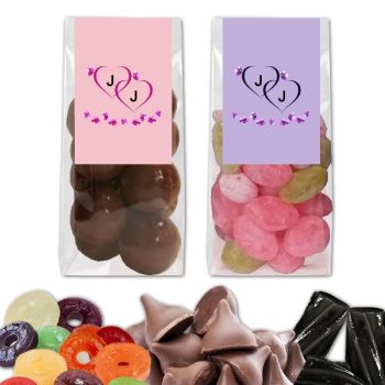 Personalized Anniversary Gift Bag Favors - Double Hearts