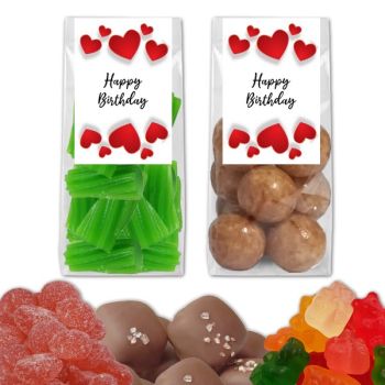 Birthday Gift Bag Favors - Red Hearts