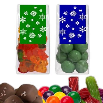 Christmas Gift Bag Favors - White Snowflakes