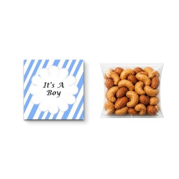 It's A Boy Baby Shower Mini-box Gift Favors - Honey Roasted Mixed Nuts