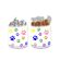 Transparent Holographic Gift Jar - Colorful Paw Prints