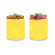Holographic Christmas Gift Jar - Happy Holidays Snowflakes-yellow